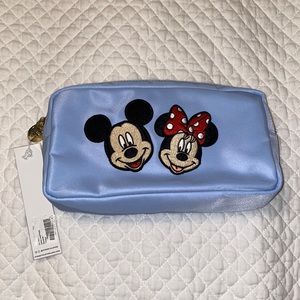 NWT Stoney Clover Lane Small Periwinkle Cosmetic Bag w/ Mickey/Minnie Decals